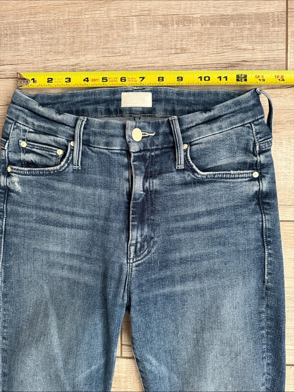 MOTHER The High Waisted Looker Skinny Jeans Blue Wash Size 25 - Picture 4 of 11